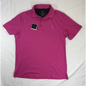 Tailor Byrd Golf Polo Shirt Mens‎ XL Pink Stripe Quick Dry Stretch NWT